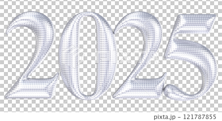 Happy New Year With Number 3D Render 121787855