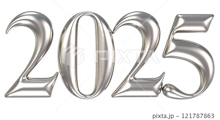 Happy New Year With Number 3D Render 121787863