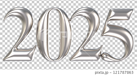 Happy New Year With Number 3D Render 121787863