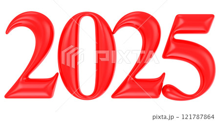 Happy New Year With Number 3D Render 121787864