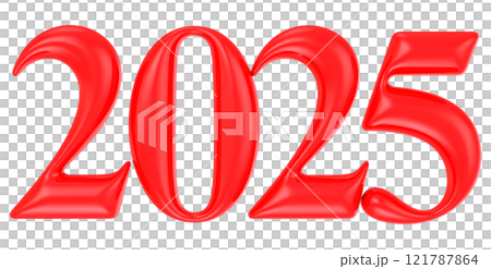 Happy New Year With Number 3D Render 121787864