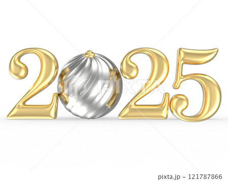 Happy New Year With Number 3D Render 121787866