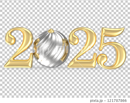 Happy New Year With Number 3D Render 121787866