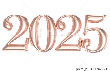 Happy New Year With Number 3D Render 121787871