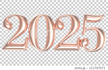 Happy New Year With Number 3D Render 121787871