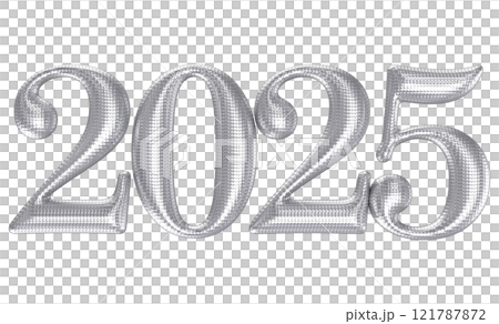 Happy New Year With Number 3D Render 121787872