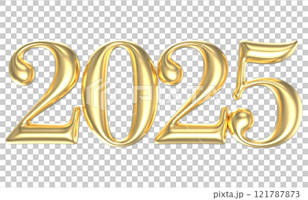 Happy New Year With Number 3D Render 121787873