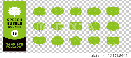 Small polka dot speech bubble set_vertical horns_no outline 121788441
