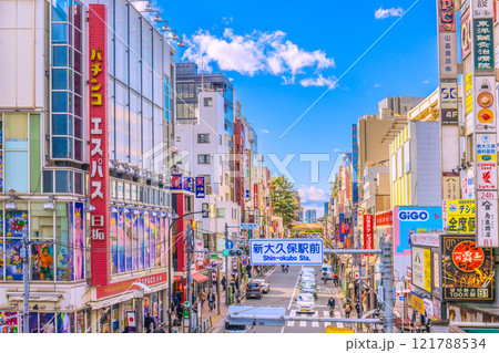 日本の東京都市景観 1月。新大久保駅などを望む＝令和7年1月8日 121788534