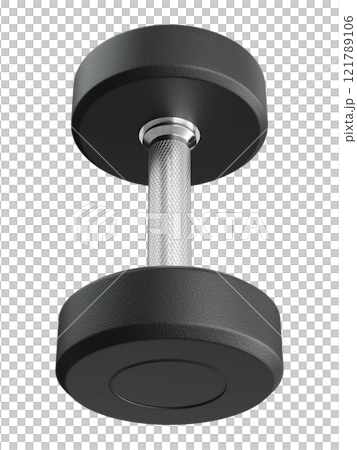 Blank Round Rubber Dumbbell, weightlifting gym equipment top view 121789106