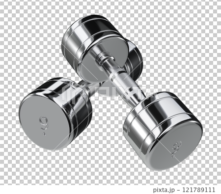 Two blank Round Dumbbells with number 9, chrome weightlifting gym equipment 121789111