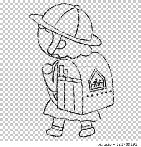 Line drawing of a skirt for a first grade elementary school girl Line drawing of a skirt for a first grade elementary school girl 121789192