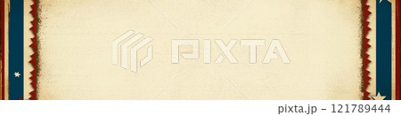 Vintage american flag background providing copy space. Empty vintage circus frame or poster 121789444