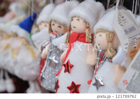 A variety of New Year's toys in the store A variety of New Year's toys in the store 121789762