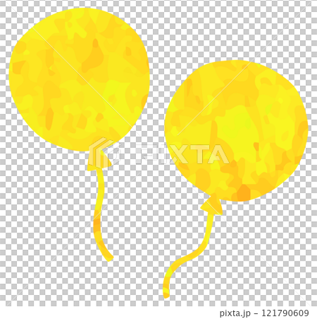 風船のイラスト ベクター素材 黄色 121790609