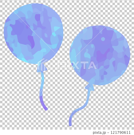風船のイラスト ベクター素材 紫色 青色 風船のイラスト ベクター素材 紫色 青色 121790611