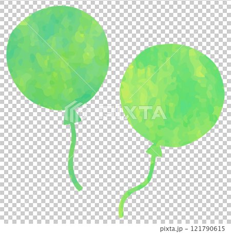 風船のイラスト ベクター素材 緑色 121790615