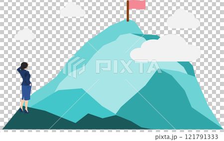 目標達成へのロードマップのイラスト	 121791333