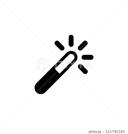 Vector icon of a magic wand with sparkles for enchanting designs Vector icon of a magic wand with sparkles for enchanting designs 121792285