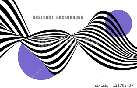 Black and white wave. Abstract wave design with optical illusion. Abstract geometric background. 121792437
