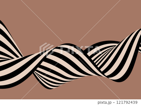 Black and white abstract wave design with optical illusion. Abstract geometric background. 121792439
