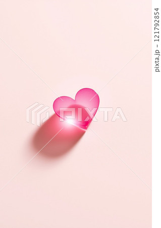 pastel background with heart shapes and feathers. Romantic and gentle design for Valentine's Day, wedding invitations, or greeting cards. Ample copy space for text or design elements. 121792854