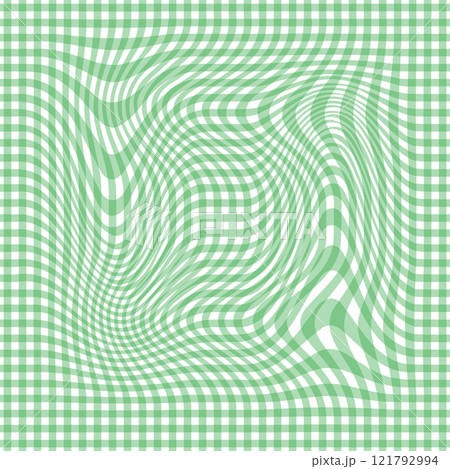 Gingham seamless pattern. Seamless pattern in a distorted check. Texture cherry, blue, yellow, green and white vichy. Design of samples of natural fabric and textiles 121792994