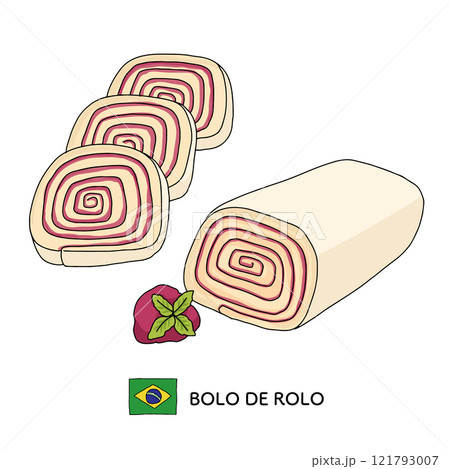 ブラジル　ボーロデロロの線画 121793007