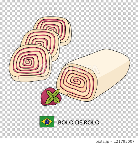 ブラジル　ボーロデロロの線画 121793007