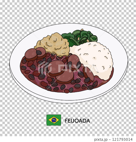 Brazilian feijoada line drawing 121793014