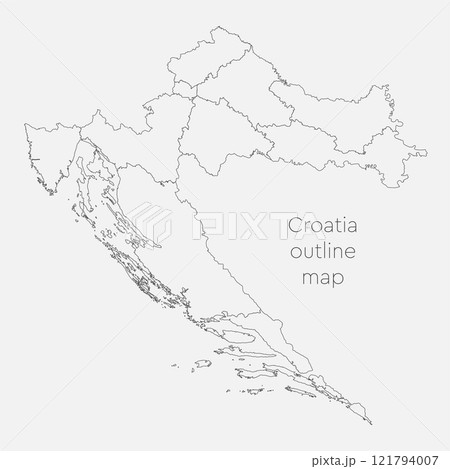 Vector map country Croatia divided on regions Vector map country Croatia divided on regions 121794007