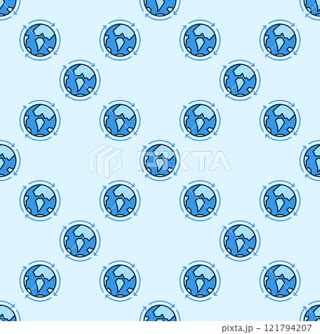 Arrows Around Earth Planet vector Multipolarity blue seamless pattern 121794207