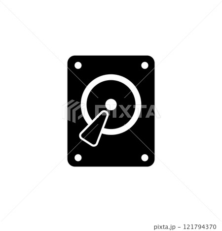Hard Disk Drive, HDD Storage Solid Flat Vector Icon Isolated on White Background 121794370