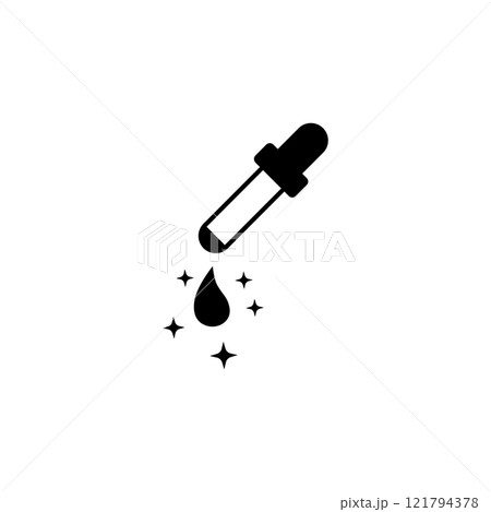 Mixture in Pipette, Magic Drop Solid Flat Vector Icon Isolated on White Background 121794378