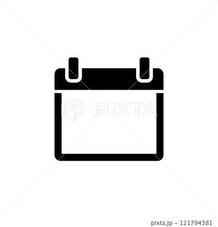 Calendar Organizer, Date Reminder Solid Flat Vector Icon Isolated on White Background 121794381