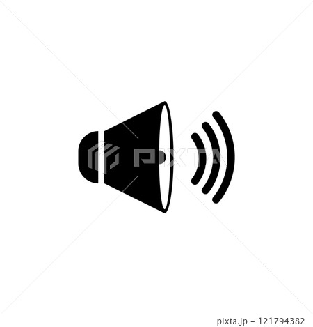 Speaker Volume, Music Sound Loudness Solid Flat Vector Icon Isolated on White Background 121794382
