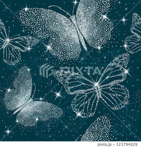 Butterflies from dots snowy. Christmas seamless background with snow stars butterflies. Creative art, modern abstract concept, hand drawing, hand drawing . Not AI. Vector illustration Butterflies from dots snowy. Christmas seamless background with snow stars butterflies. Creative art, modern abstract concept, hand drawing, hand drawing . Not AI. Vector illustration 121794829