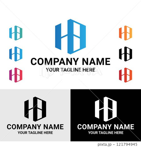 Abstract initial HB letter monogram logo design Abstract initial HB letter monogram logo design 121794945