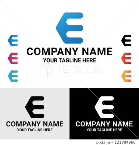 Abstract E letter initial modern logo design template Abstract E letter initial modern logo design template 121794960