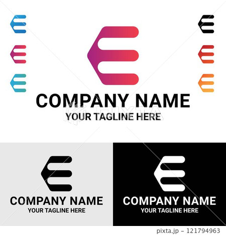 Abstract E letter initial modern logo design Abstract E letter initial modern logo design 121794963