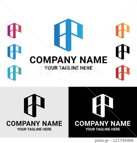 Abstract initial BP letter monogram logo design 121794966