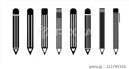Pencil icon set vector isolated on white background Pencil icon set vector isolated on white background 121795328