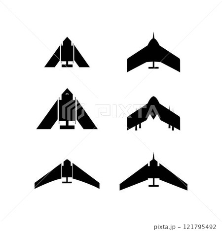 Military drone icon. Vector illustration. Drone icon, UAV shop icon, UAV icon set minimalist vector template 121795492