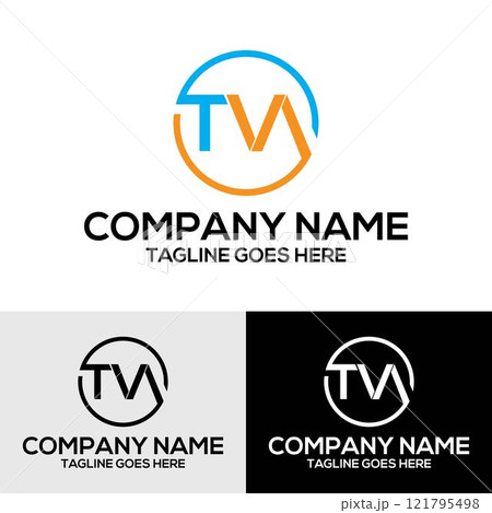 Initial TVA letter typography monogram vector logo design template 121795498