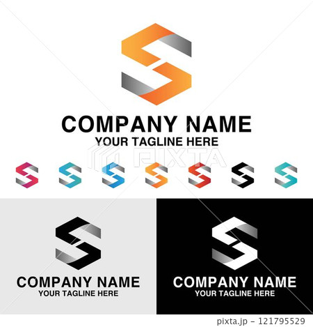 S letter initial technology company gradient color vector logo S letter initial technology company gradient color vector logo 121795529