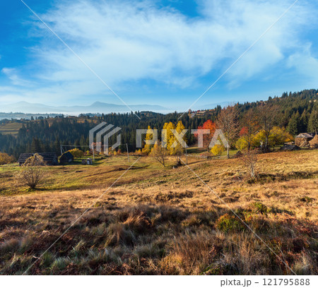 Morning autumn Carpathians landscape. 121795888