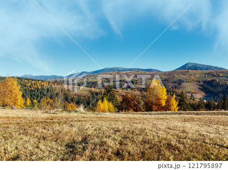 Autumn Carpathian village, Ukraine. Autumn Carpathian village, Ukraine. 121795897