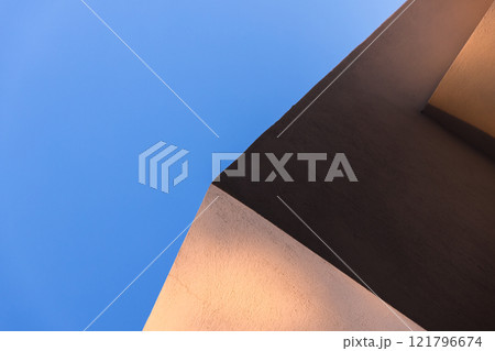 Abstract minimal architecture background, concrete corner 121796674