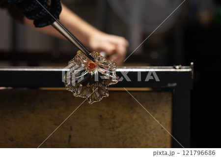 Sculpting flower of transparent glass Sculpting flower of transparent glass 121796686