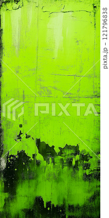 Lime green painted concrete wall background with brushstrokes and texture Lime green painted concrete wall background with brushstrokes and texture 121796838